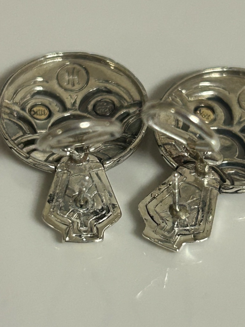 John Hardy Legends Naga collection round drop earrings sterling silver 18K gold - Picture 14 of 15